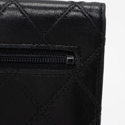 Chanel Calfskin Diamond Wild Stitch Envelope Wallet (SHF-pNxSvK)