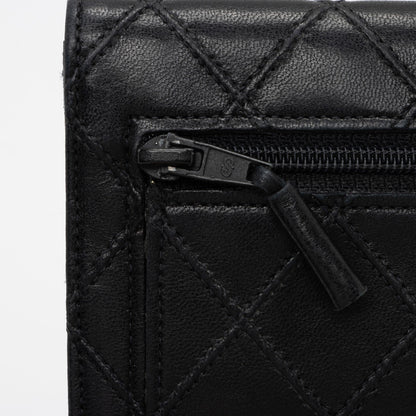 Chanel Calfskin Diamond Wild Stitch Envelope Wallet (SHF-pNxSvK)