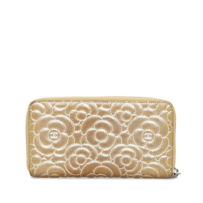 Chanel Camellia Zip Around Wallet (SHG-S4iHUM)