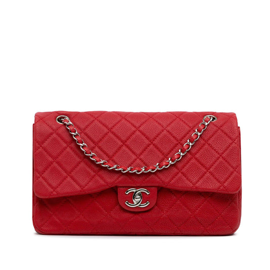 Chanel Caviar Double Compartment CC Chain Flap (SHG-BhsLJG)