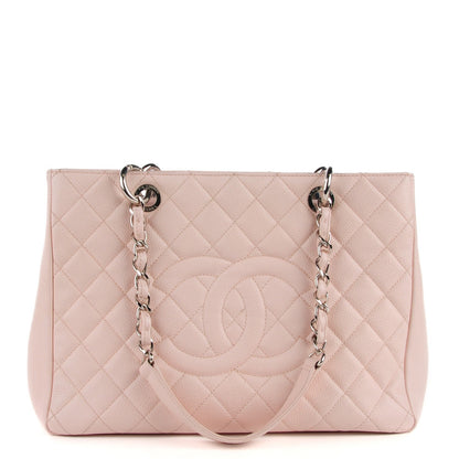 CHANEL Caviar Quilted Grand Shopping Tote GST Blush