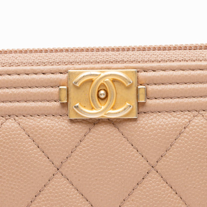 Chanel Caviar Leather Boy Long Zipped Wallet (SHF-TJjYqt)