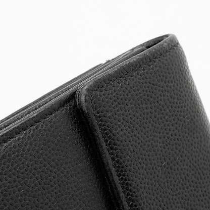 Chanel Caviar Leather CC Bifold Wallet (SHF-13833)