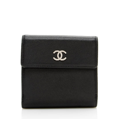 Chanel Caviar Leather CC Bifold Wallet (SHF-13833)