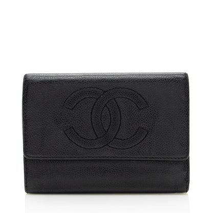 Chanel Vintage Caviar Leather CC Compact Wallet - FINAL SALE (SHF-17949)