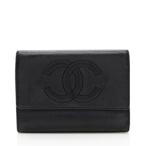 Chanel Vintage Caviar Leather CC Compact Wallet - FINAL SALE (SHF-17949)