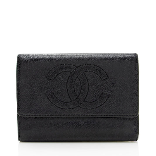 Chanel Vintage Caviar Leather CC Compact Wallet - FINAL SALE (SHF-17949)