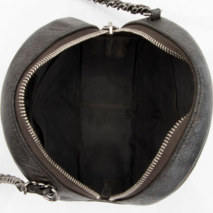 Chanel Caviar Leather CC Filigree Round Clutch with Chain (SHF-B82Fj9)