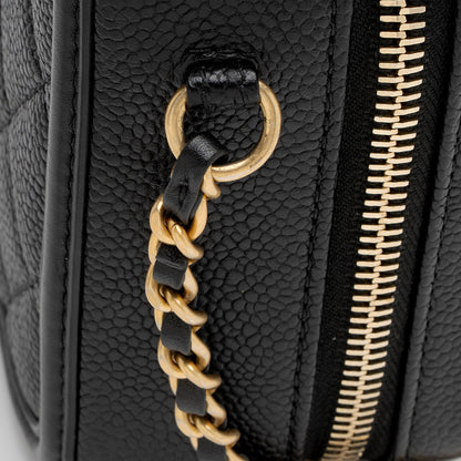 Chanel Caviar Leather CC Filigree Small Vanity Case (SHF-0Nks5y)