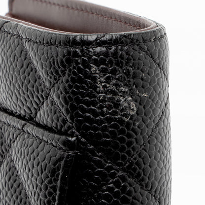 Chanel Caviar Leather CC Yen Wallet (SHF-xXH8cp)