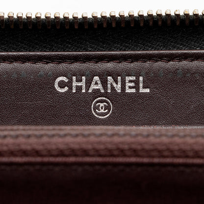 Chanel Caviar Leather CC Zip Around Wallet (SHF-21319)