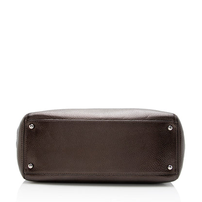 Chanel Metallic Leather Cerf Classic Executive Small Tote (SHF-15194)