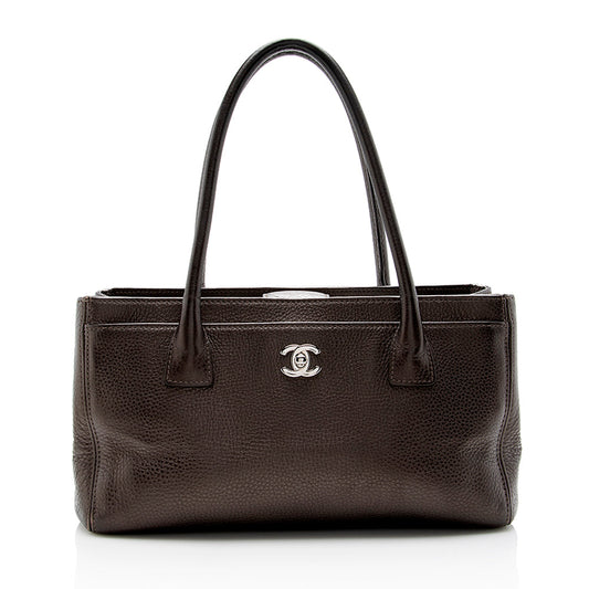 Chanel Metallic Leather Cerf Classic Executive Small Tote (SHF-15194)
