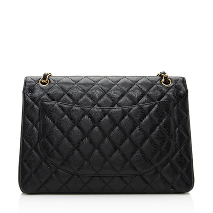 Chanel Caviar Leather Classic Maxi Double Flap Bag (SHF-21769)
