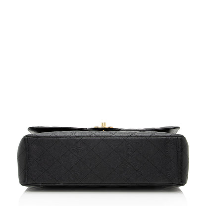 Chanel Caviar Leather Classic Maxi Double Flap Bag (SHF-21769)
