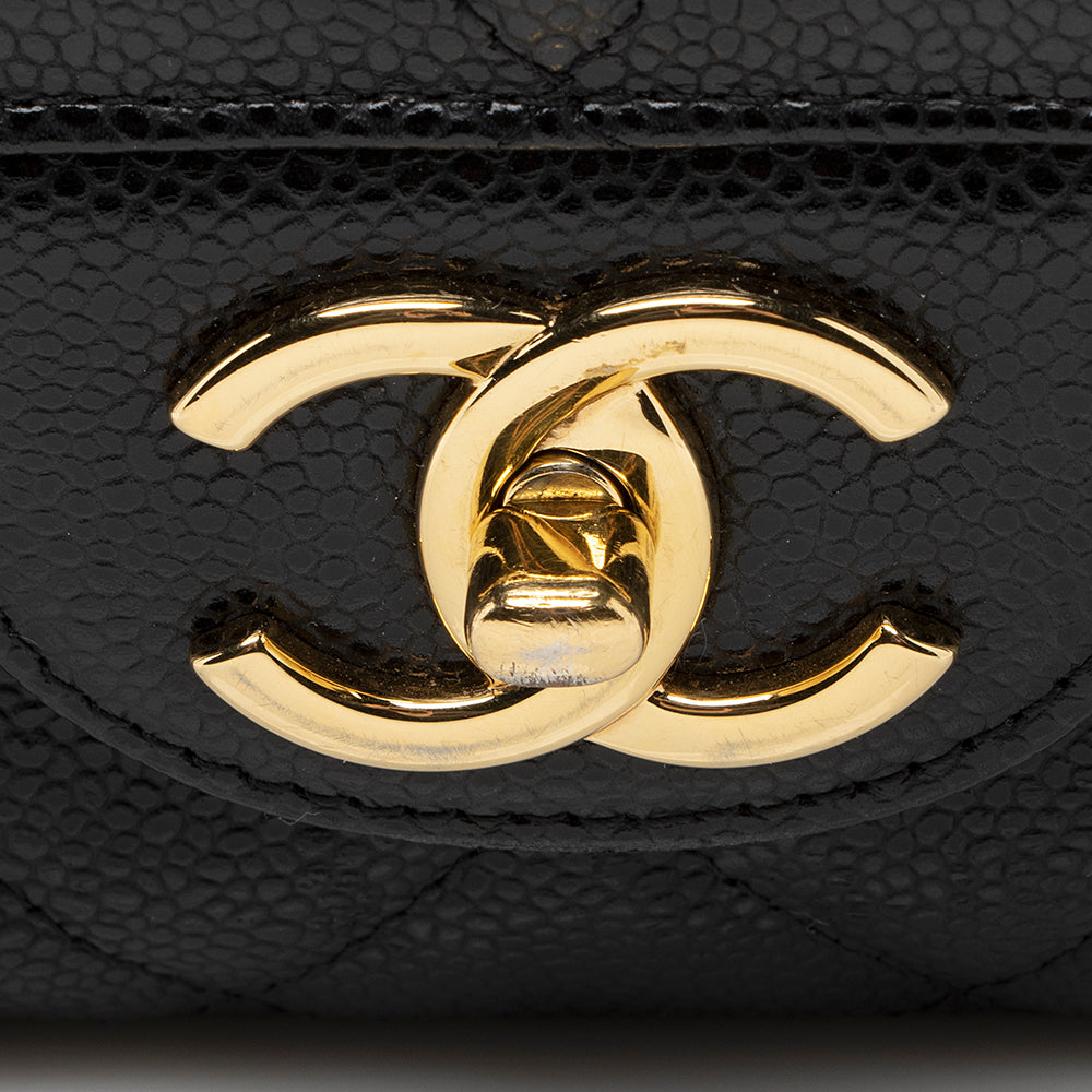 Chanel Caviar Leather Classic Maxi Double Flap Bag (SHF-21769)