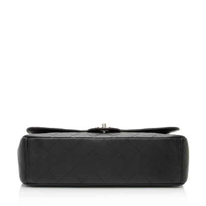 Chanel Caviar Leather Classic Maxi Double Flap Bag (SHF-lwkRiB)