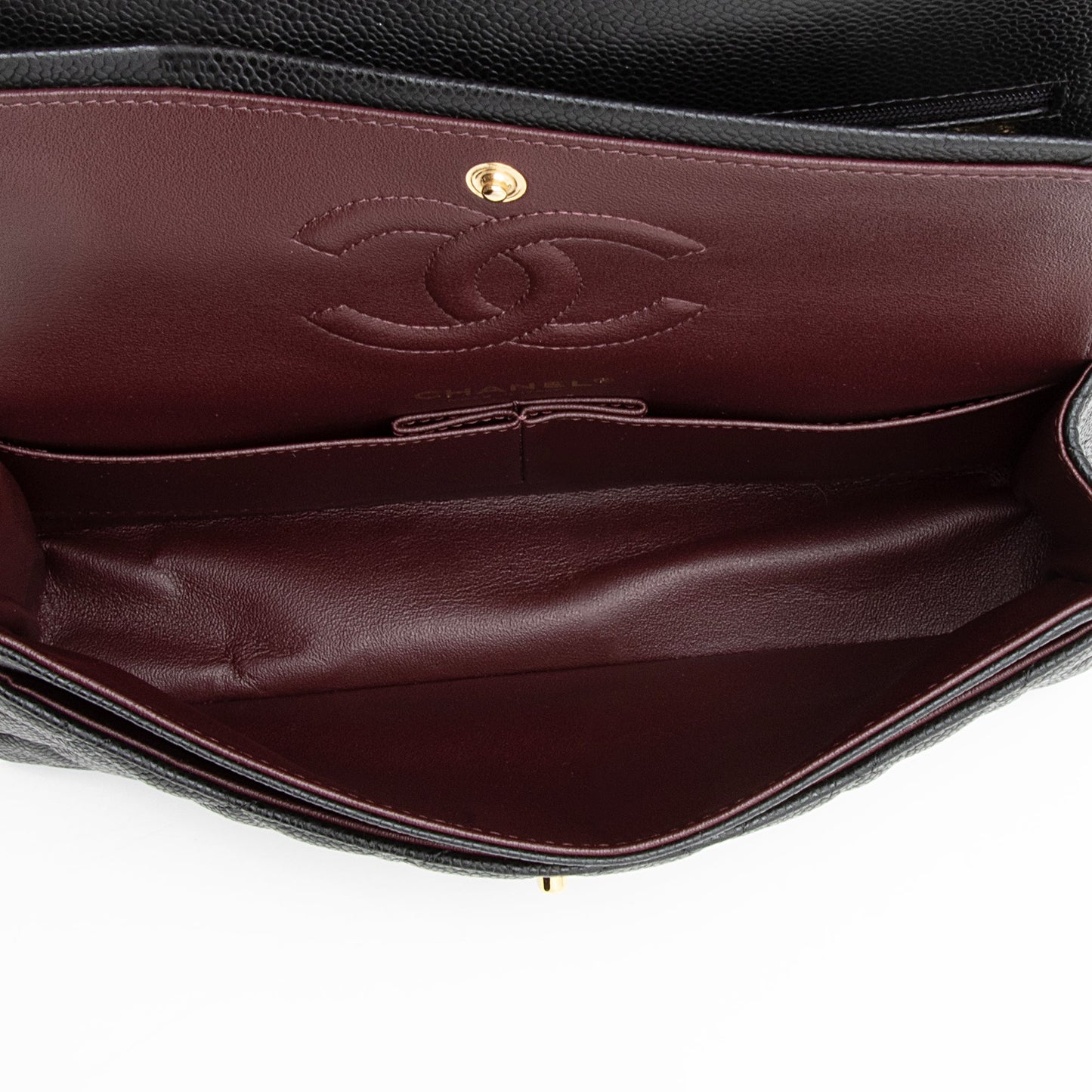 Chanel Caviar Leather Classic Medium Double Flap Bag (SHF-22404)