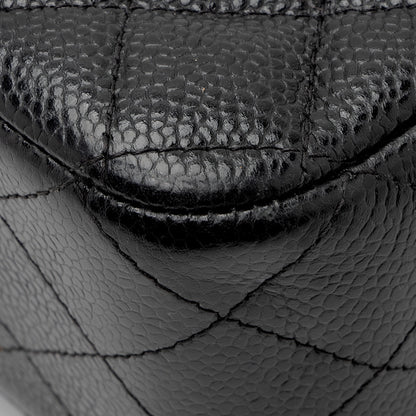 Chanel Caviar Leather Classic Medium Double Flap Bag (SHF-9ANmGR)