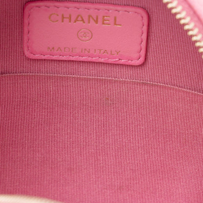 Chanel Caviar Leather Crystal CC Round Clutch with Chain (SHF-FU2AgY)