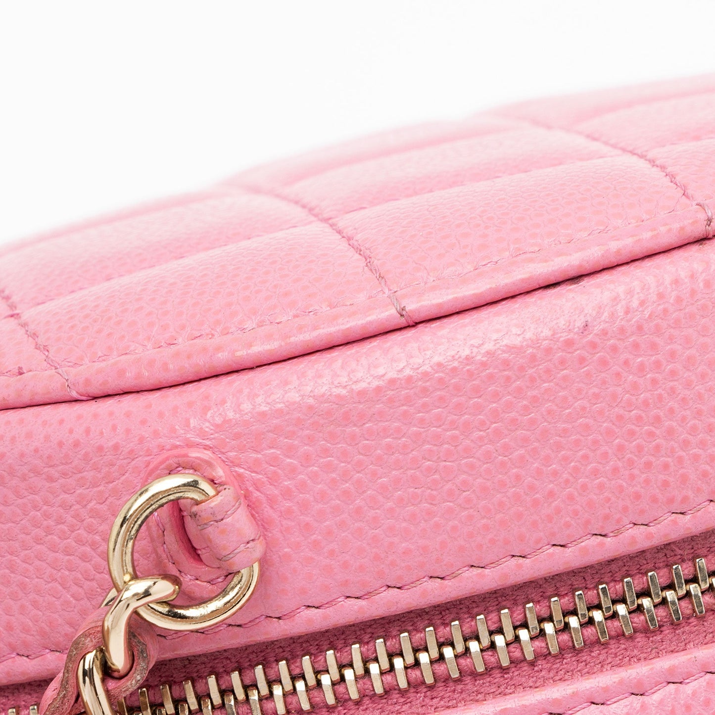 Chanel Caviar Leather Crystal CC Round Clutch with Chain (SHF-FU2AgY)