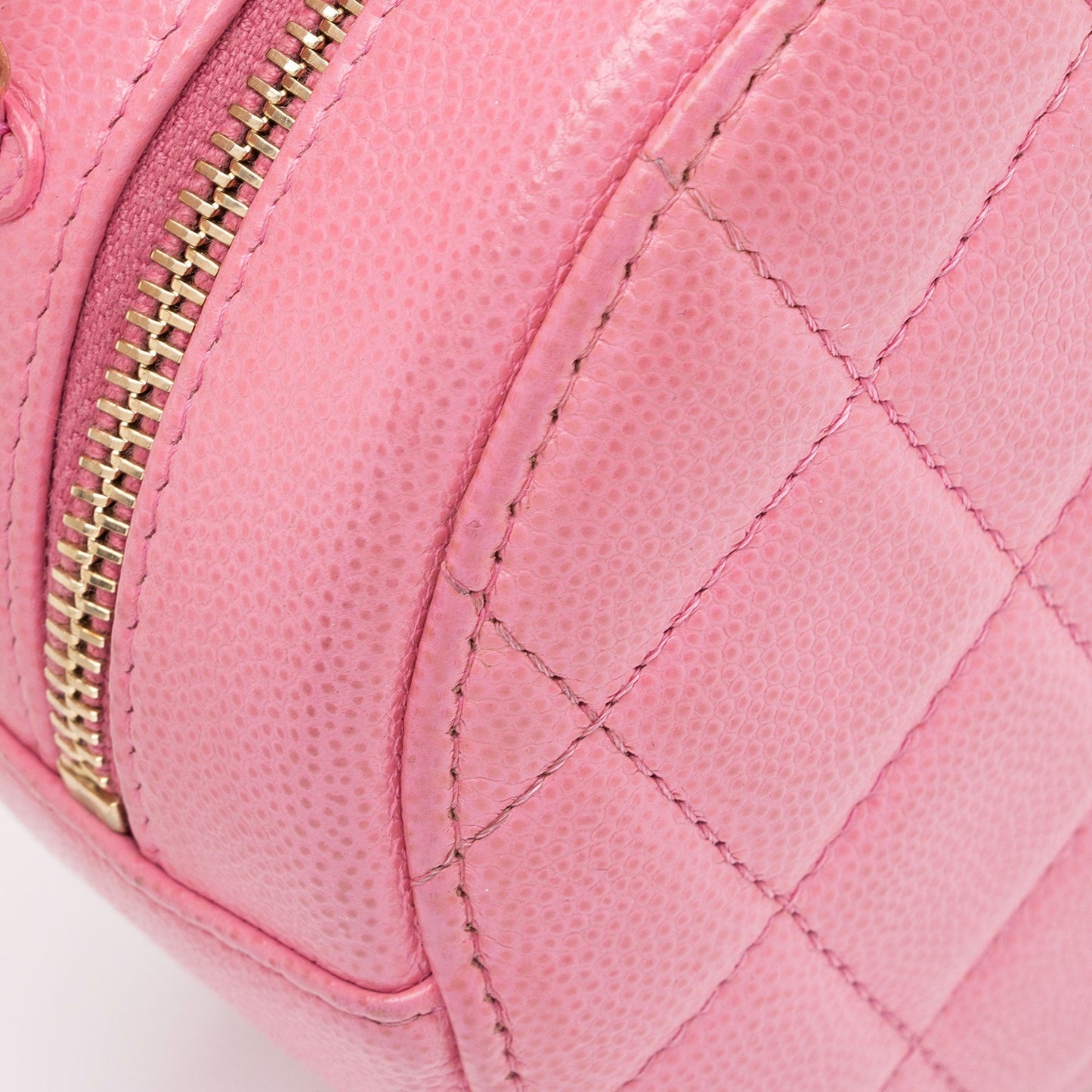 Chanel Caviar Leather Crystal CC Round Clutch with Chain (SHF-FU2AgY)