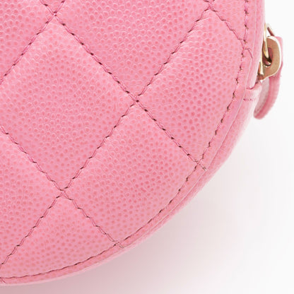 Chanel Caviar Leather Crystal CC Round Clutch with Chain (SHF-FU2AgY)