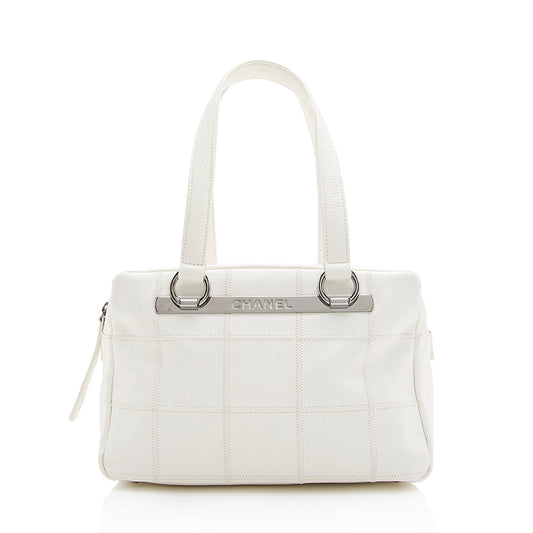 Chanel Caviar Leather LAX Bowling Satchel (SHF-17981)