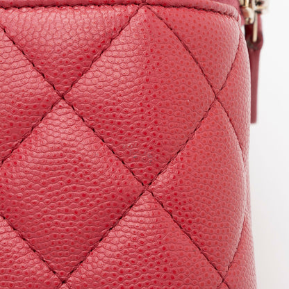 Chanel Caviar Leather Mini Vanity Case with Chain (SHF-hUSnvn)