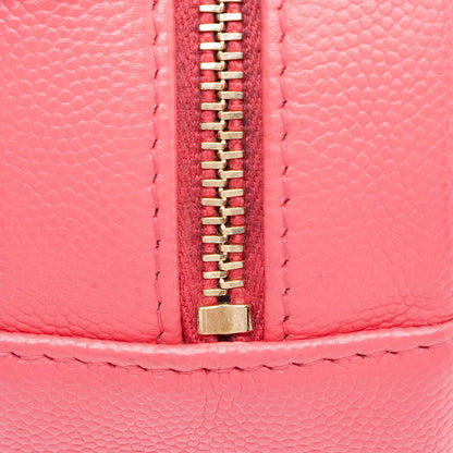 Chanel Caviar Leather New Wave Round Clutch with Chain (SHF-s9F7fM)
