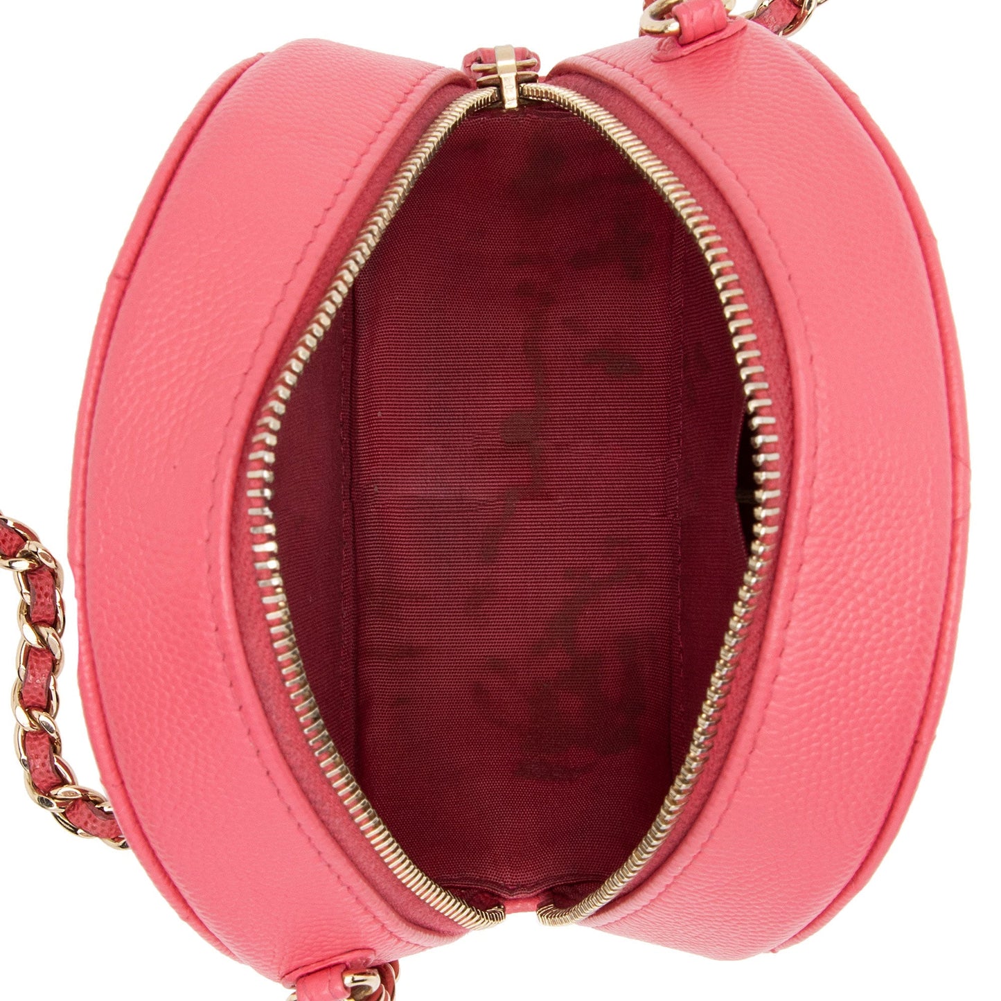 Chanel Caviar Leather New Wave Round Clutch with Chain (SHF-s9F7fM)