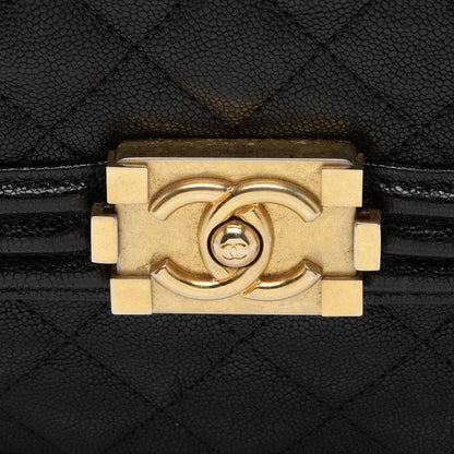 Chanel Caviar Leather North South Boy Bag (SHF-ceWuuG)