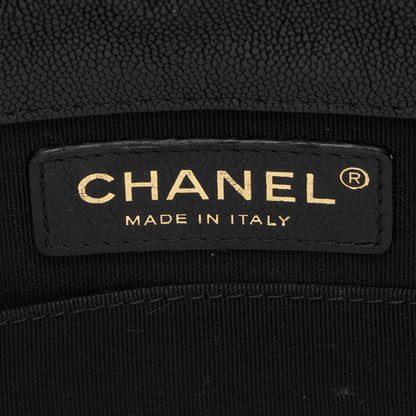 Chanel Caviar Leather North South Boy Bag (SHF-ceWuuG)