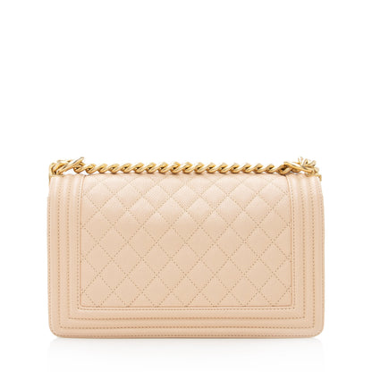 Chanel Caviar Leather Old Medium Boy Bag (SHF-22517)