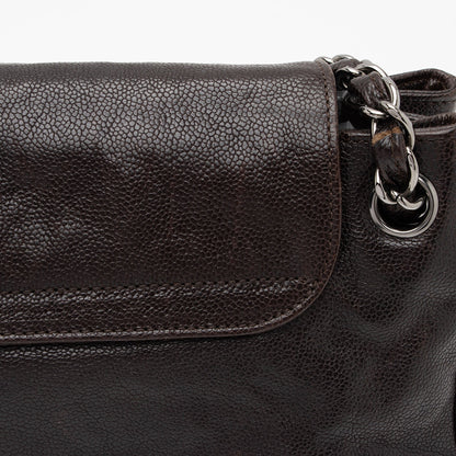 Chanel Caviar Leather Pocket In The City Accordion Flap Bag (SHF-7yhvso)