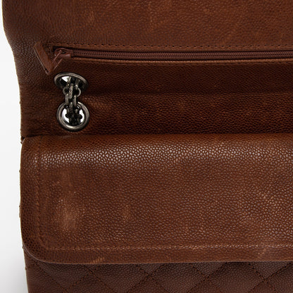 Chanel Caviar Leather Reissue 225 Double Flap Shoulder Bag (SHF-gheQo9)