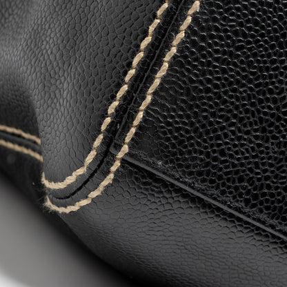 Chanel Caviar Leather Stitched CC Flap Satchel (SHF-ewpcah)
