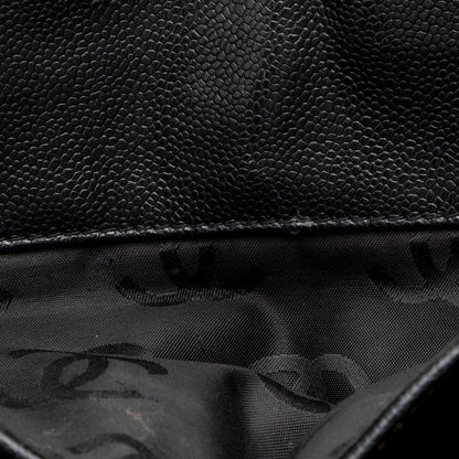 Chanel Caviar Leather Stitched CC Flap Satchel (SHF-ewpcah)