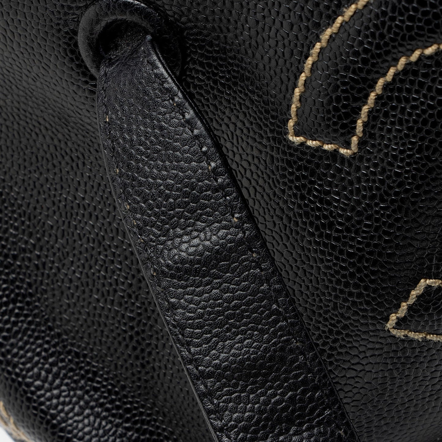 Chanel Caviar Leather Stitched CC Flap Satchel (SHF-ewpcah)