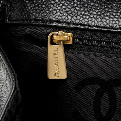 Chanel Caviar Leather Stitched CC Flap Satchel (SHF-ewpcah)