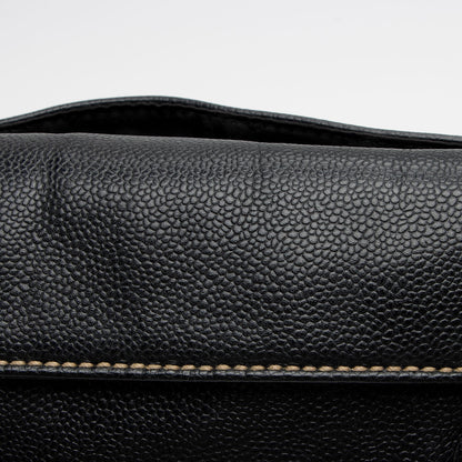 Chanel Caviar Leather Stitched CC Flap Satchel (SHF-ewpcah)