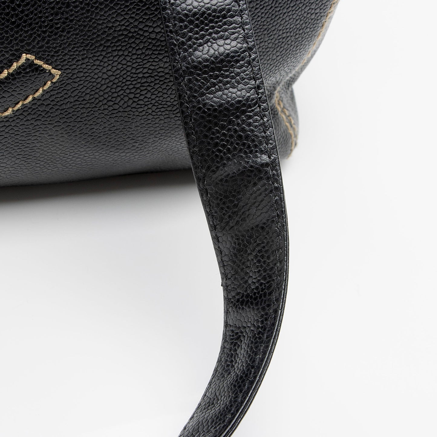 Chanel Caviar Leather Stitched CC Flap Satchel (SHF-ewpcah)