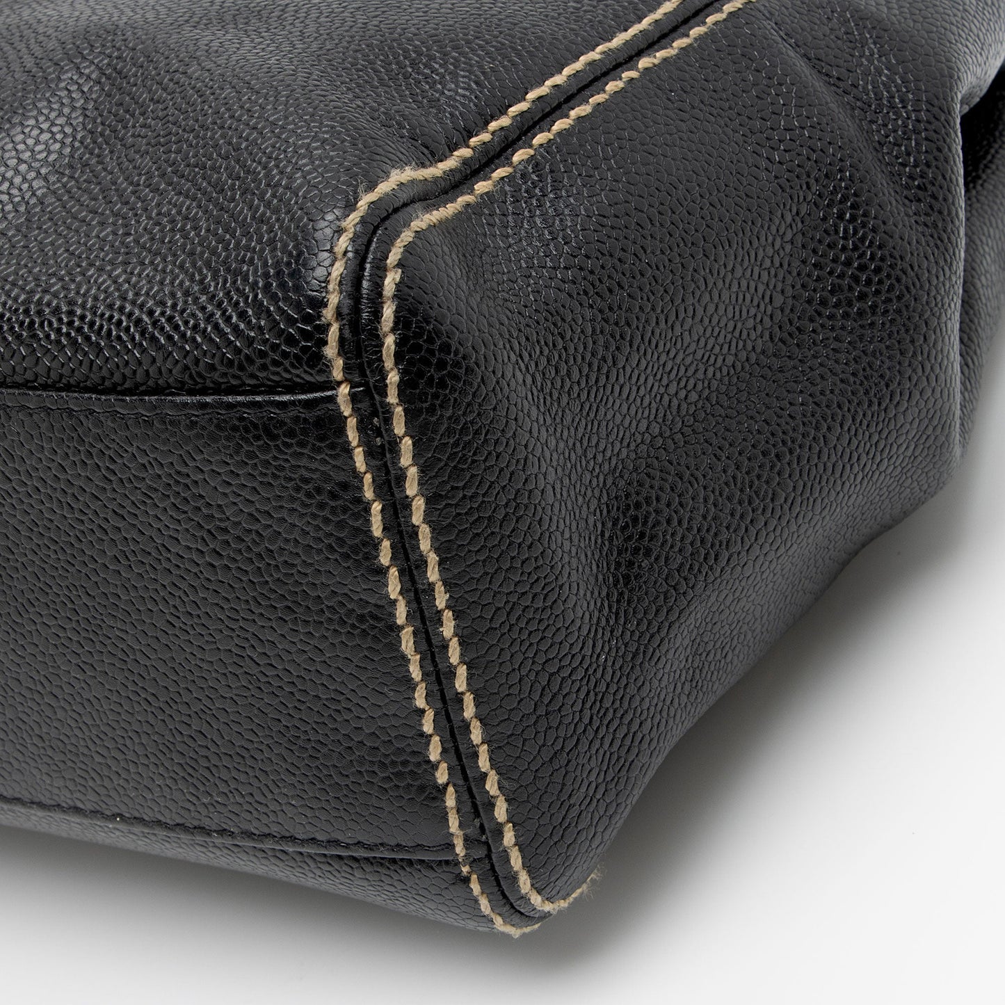 Chanel Caviar Leather Stitched CC Flap Satchel (SHF-ewpcah)