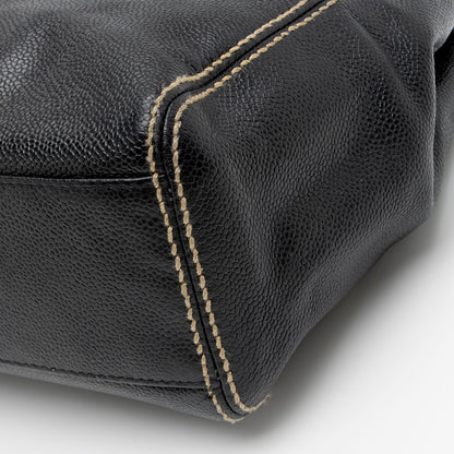 Chanel Caviar Leather Stitched CC Flap Satchel (SHF-ewpcah)