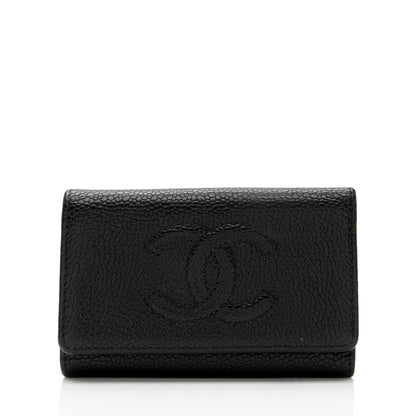 Chanel Caviar Leather Timeless CC 6 Key Holder (SHF-mNPvc8)