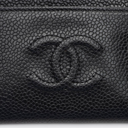 Chanel Caviar Leather Timeless CC Card Holder (SHF-ZV9jZJ)