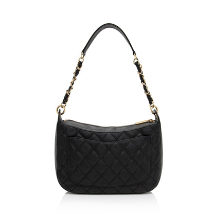 Chanel Caviar Leather Timeless CC Hobo (SHF-fu7h3a)