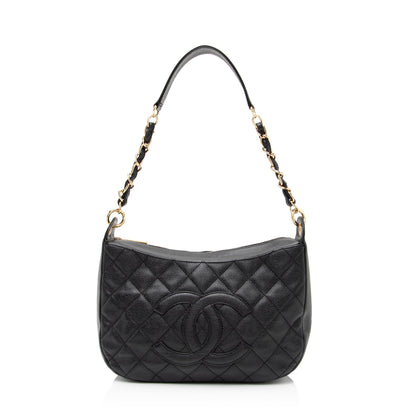 Chanel Caviar Leather Timeless CC Hobo (SHF-fu7h3a)