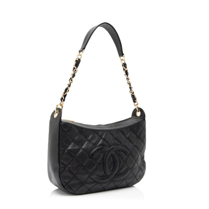 Chanel Caviar Leather Timeless CC Hobo (SHF-fu7h3a)