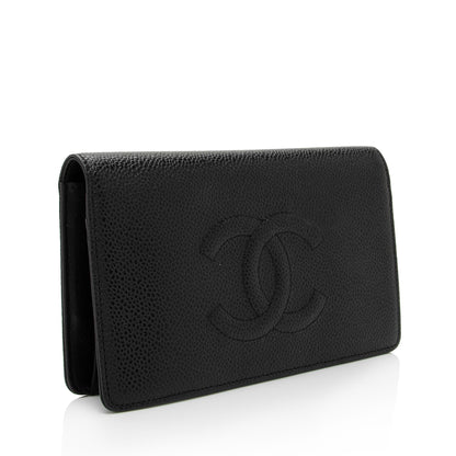 Chanel Caviar Leather Timeless CC Yen Wallet (SHF-SCpxRY)